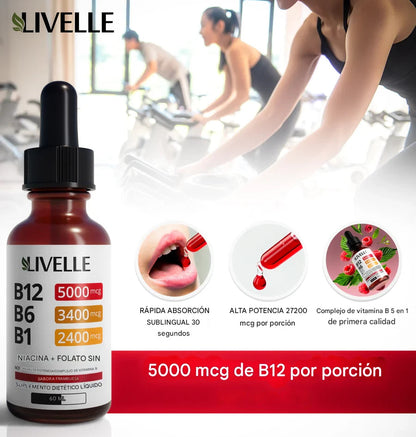 SUPLEMENTO LÍQUIDO DE VITAMINA B12 CON FRAMBUESA