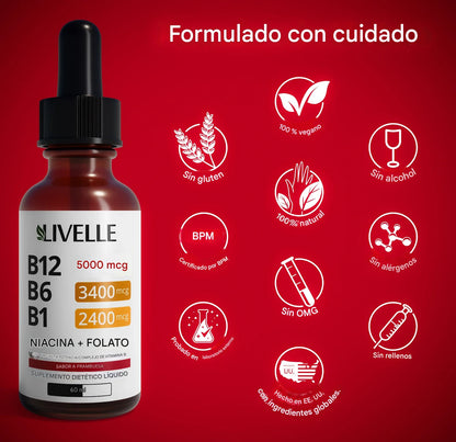 SUPLEMENTO LÍQUIDO DE VITAMINA B12 CON FRAMBUESA