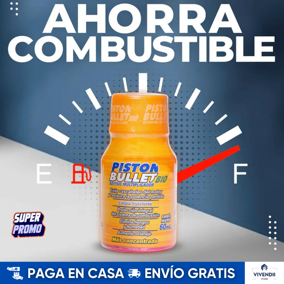 🔧ADITIVO PISTON BULLET BIO PARA CARROS Y MOTOS - AUMENTA POTENCIA Y AHORRA COMBUSTIBLE DESDE EL PRIMER USO